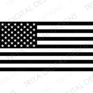American Flag Silhouette SVG Cut File | US Flag, Red White and Blue, Stars and Stripes | United States of America | Instant Digital Download