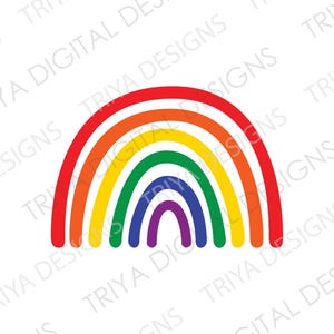 Bright Rainbow SVG Cut File | Hand Drawn Rainbow Sticker SVG File | Instant Digital DOWNLOAD
