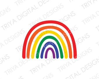 Bright Rainbow SVG Cut File | Hand Drawn Rainbow Sticker SVG File | Instant Digital DOWNLOAD