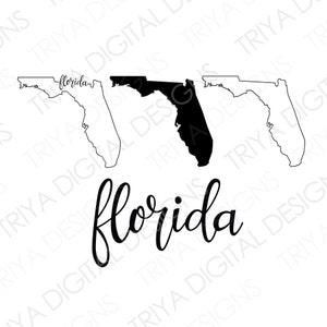 Florida SVG Bundle | Florida Outline with Text Cut File | State of Florida Outline SVG File | Instant Digital DOWNLOAD