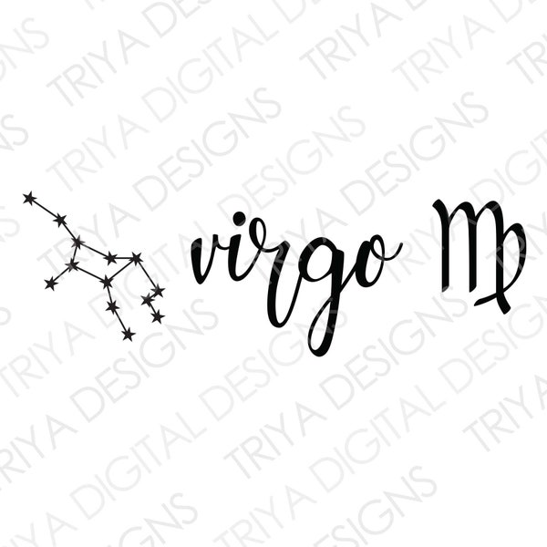 Virgo SVG Bundle | Zodiac Sign, Sun Sign SVG Cut Files | Astrology Horoscope SVGs | Digital DOWNLOAD