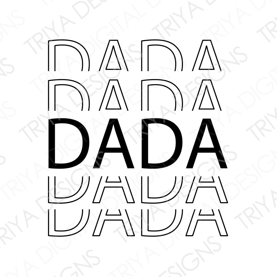DADA SVG Dada Print Digital File for Cricut Silhouette | Etsy