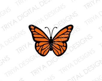 Archivo de corte SVG de contorno de mariposa monarca / Silueta de mariposa, Archivo Cricut, Mariposas en capas, Mariposa voladora PNG / DESCARGA digital