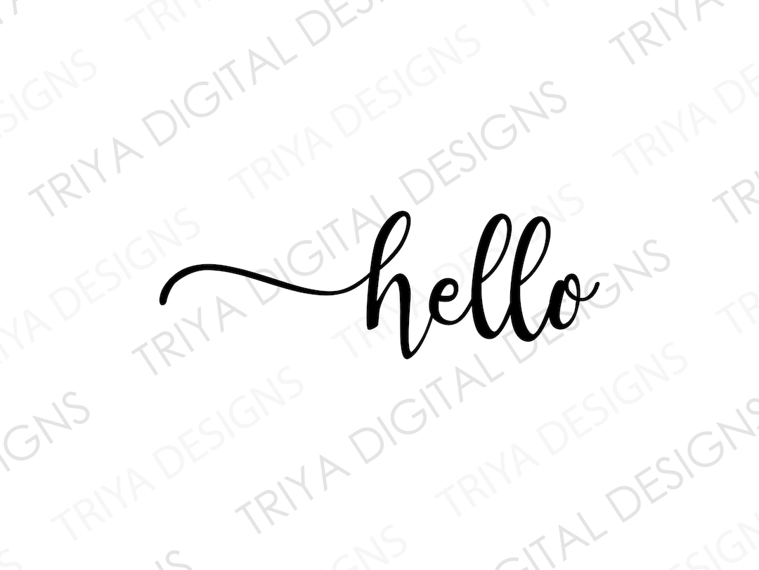 Hello SVG | Hello Hand Lettering, Front Door SVG, Hello Greeting Card ...