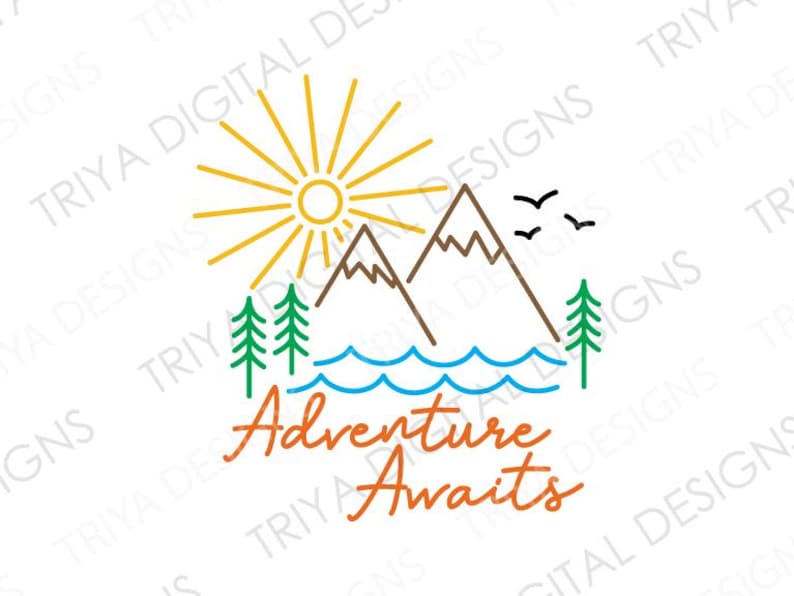 Adventure Awaits SVG with Outdoor Scene | Travel, Wandering, Exploring, Mountains, Adventure Awaits PNG | Digital DOWNLOAD image 4