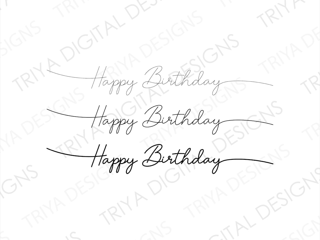 Happy Birthday Cursive Script SVG | Happy Birthday SVG Cut File, Party ...