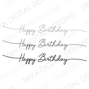Gelukkige verjaardag cursief schrift SVG | Gelukkige verjaardag SVG-bestand knippen, feest, feestvarken handgeletterde cursieve tekst | Digitale DOWNLOAD