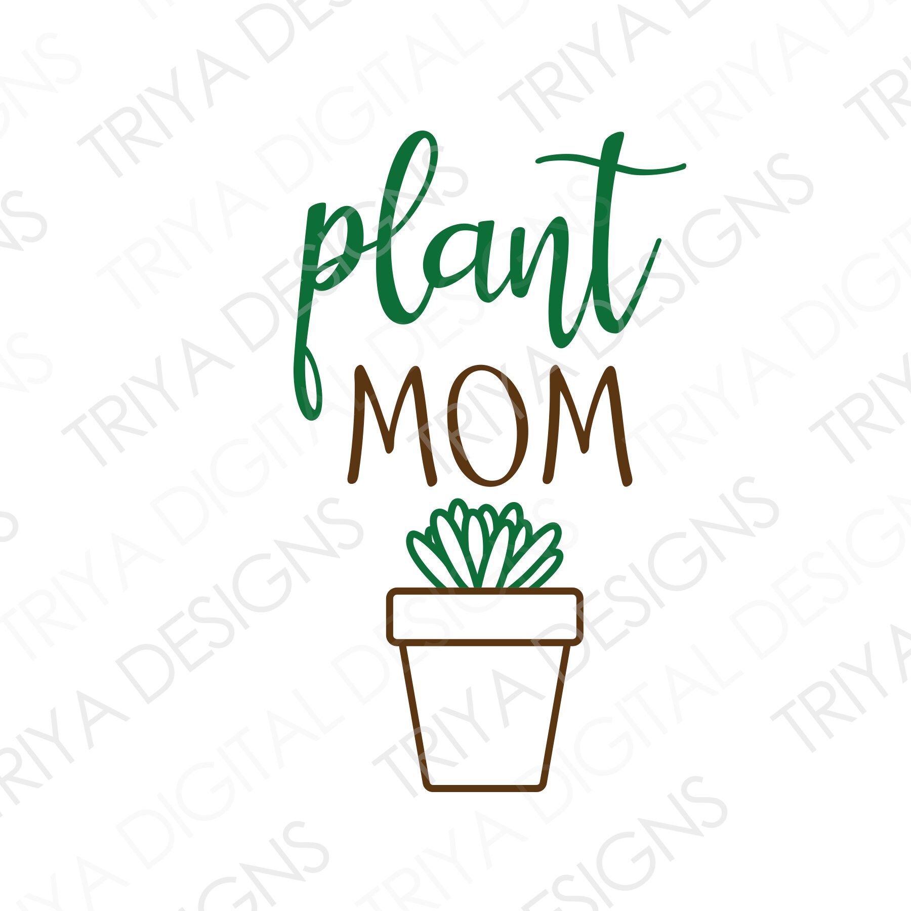 Download Plant Mom With Succulent SVG Cut File Mama Square Print | Etsy