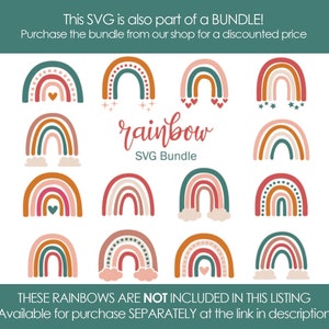 Boho Rainbow SVG Cut File Pastel Rainbow Sticker SVG File - Etsy Canada