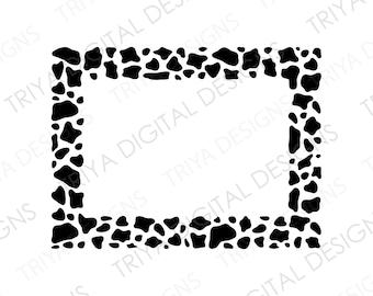 Cow Print Rectangle Frame SVG Cut File | Animal Print Frame SVG File | Instant Digital DOWNLOAD