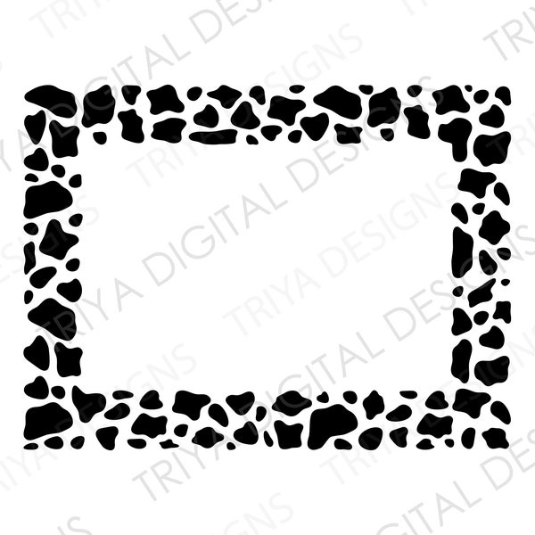 Cow Print Rectangle Frame SVG Cut File | Animal Print Frame SVG File | Instant Digital DOWNLOAD