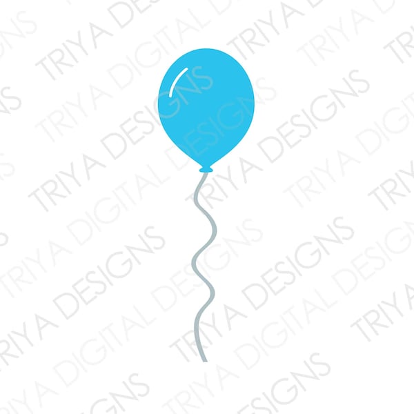 Balloon SVG Cut File | Party, Celebration, Blue Balloon, Balloon With String Clip Art |  DIGITAL DOWNLOAD