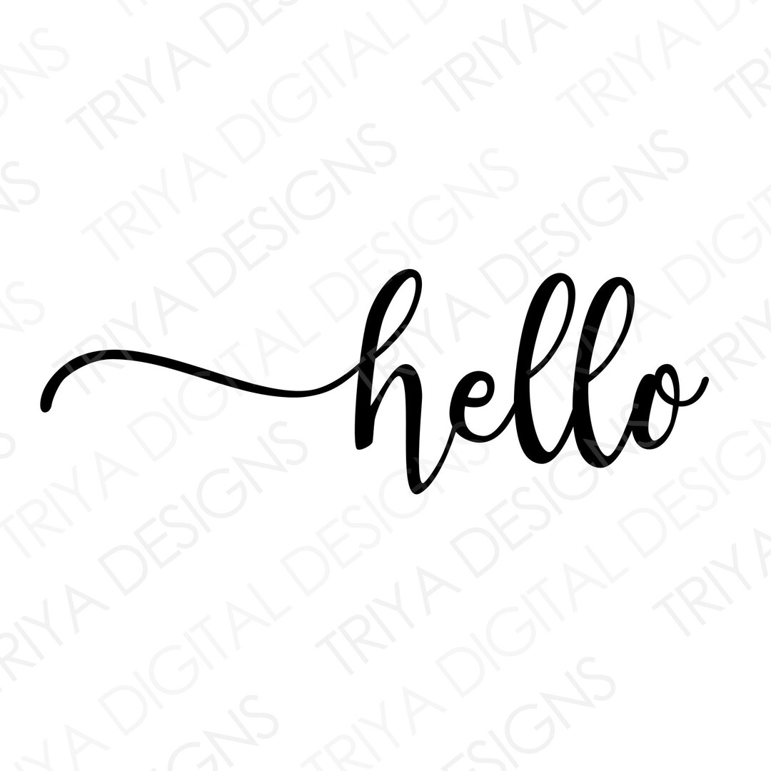 Hello SVG Hello Hand Lettering, Front Door SVG, Hello Greeting Card ...