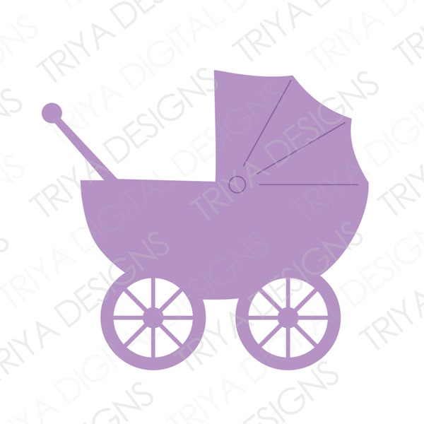 Pram SVG Cut File | Baby Carriage SVG Files | Stroller, Carriage, Pramette Clipart Png | Instant Digital DOWNLOAD