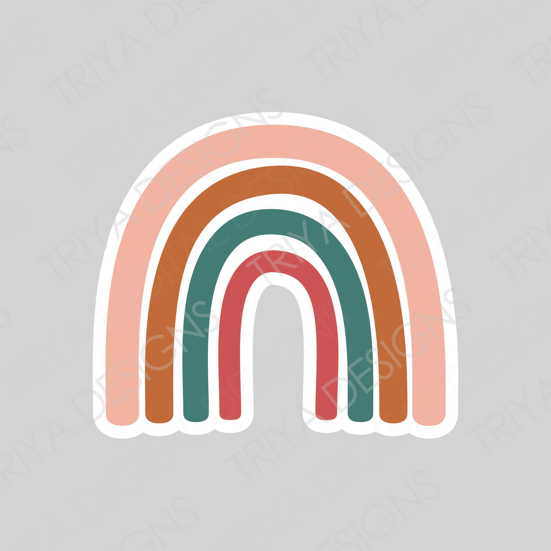 Pastel Rainbow SVG Cut File Boho Rainbow Sticker SVG File | Etsy