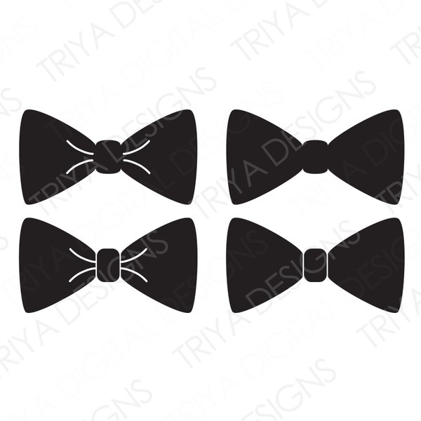 Bow Tie SVG Cut File | Set of 4 | Tuxedo, Suit, Tie, Groom SVG Files | Instant Digital DOWNLOAD