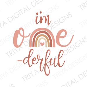 I'm One-derful SVG Cursive One Text With Boho Rainbow SVG Cut File ...