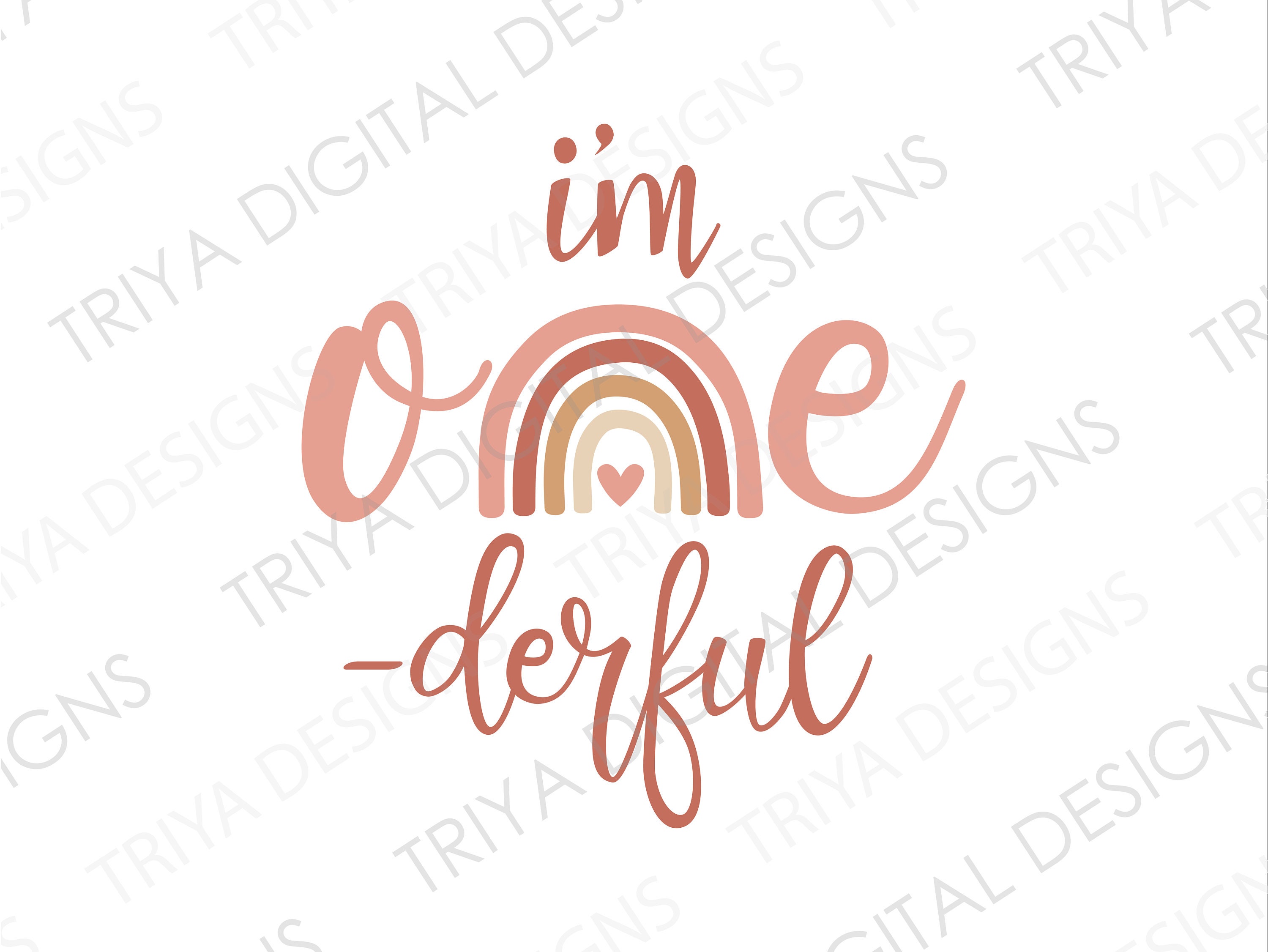 I'm One-derful SVG Cursive One Text With Boho Rainbow - Etsy Australia