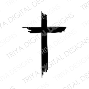 Cross SVG Cut File | Christian Cross, Cross Clipart, Cross PNG, Artistic Cross, Painted Cross, Artsy Cross, Paint Brush | Digital Download