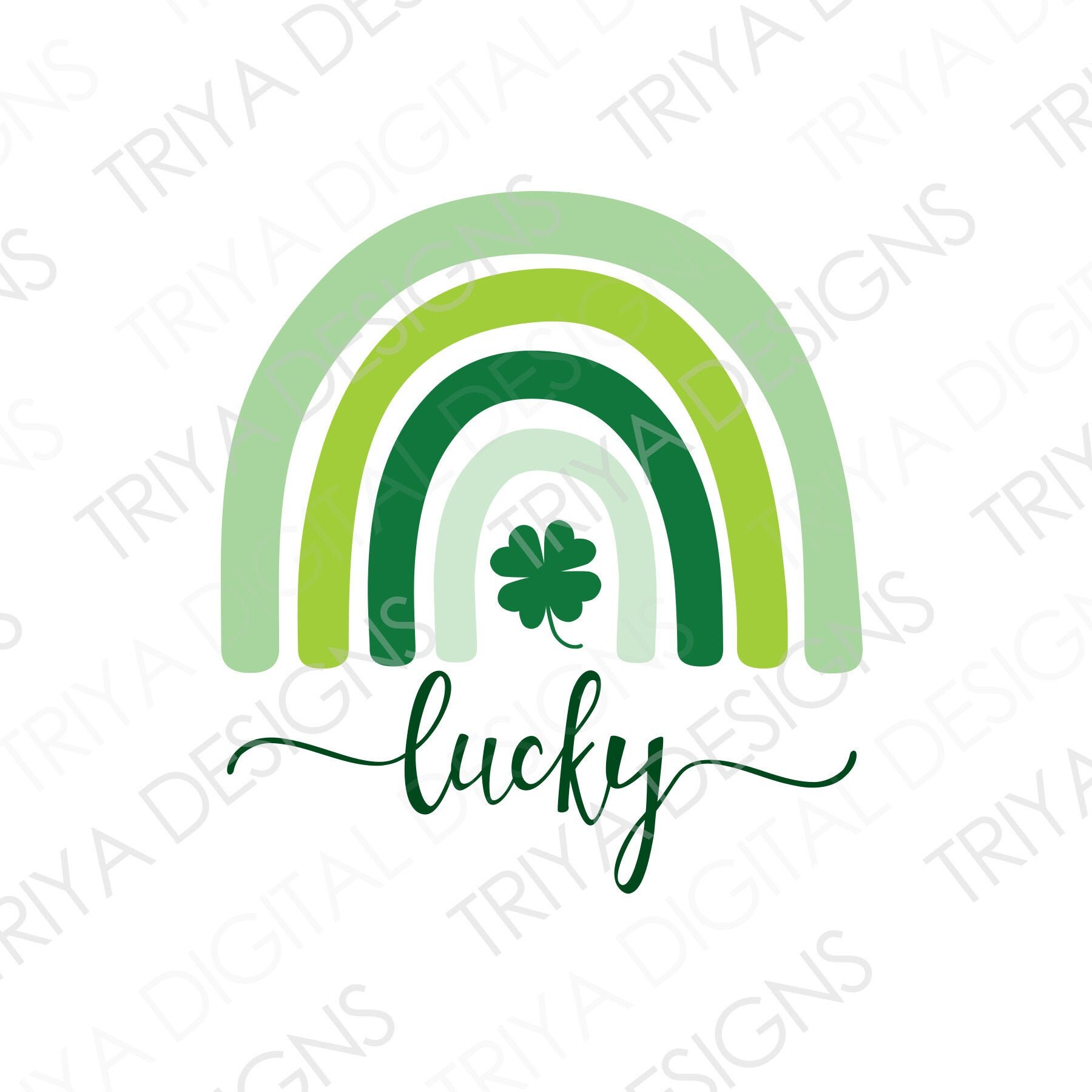 Lucky Rainbow With Clover SVG Cut File Green St. - Etsy UK
