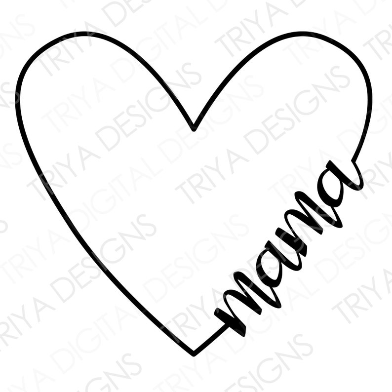 Heart With Custom Name SVG Hand Lettered Cursive Text - Etsy