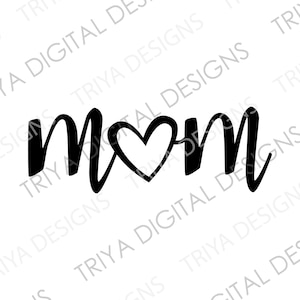Moeder met hart SVG | Moederdag, Moederdag, png | Handgeletterde cursieve tekst | Digitale DOWNLOAD