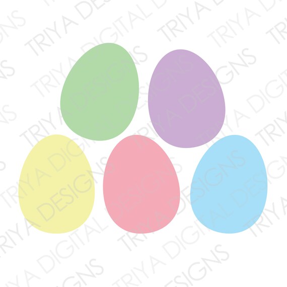 Easter Eggs SVG | Pastel Easter Egg Outlines | Digital DOWNLOAD PNG File