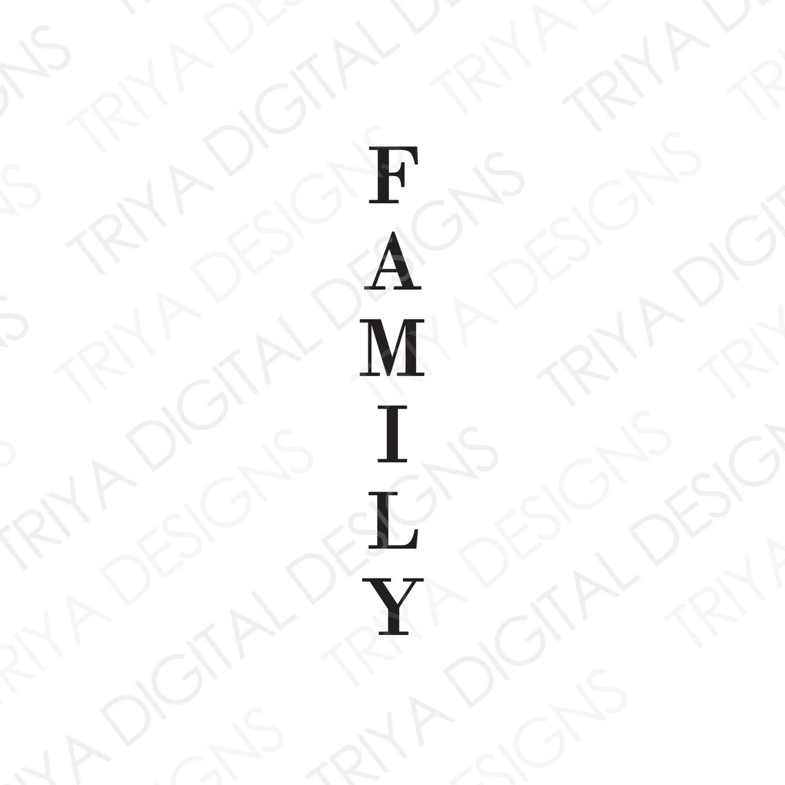 Family Vertical SVG Family Sign Vertical Letters in a Line Etsy