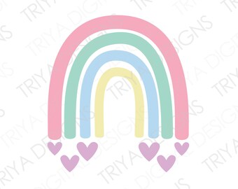 Pastel Rainbow Easter SVG Cut File | Boho Rainbow Sticker SVG File ...