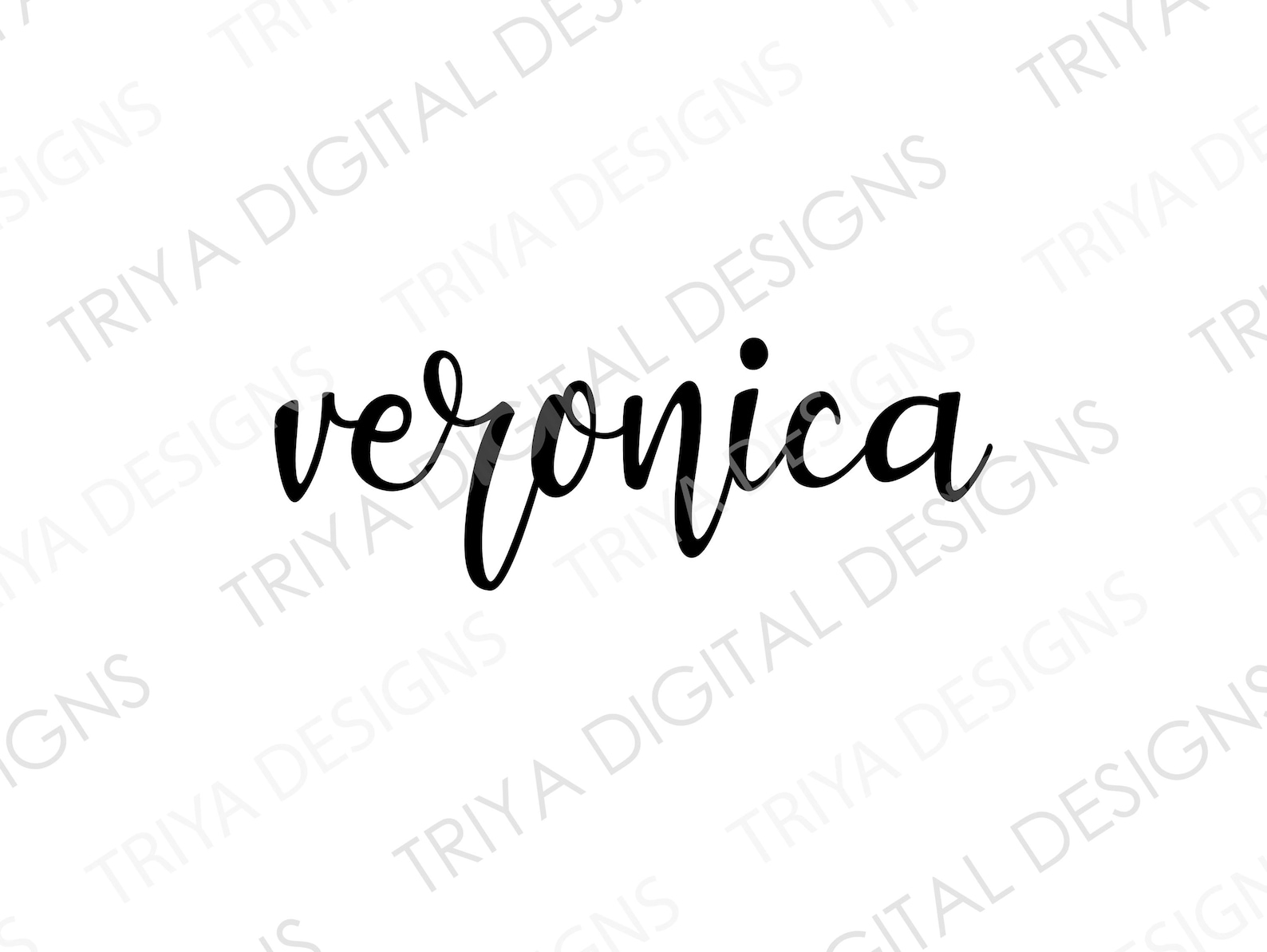 Veronica SVG | Veronica Hand Lettered Cursive Text | Custom First Name ...
