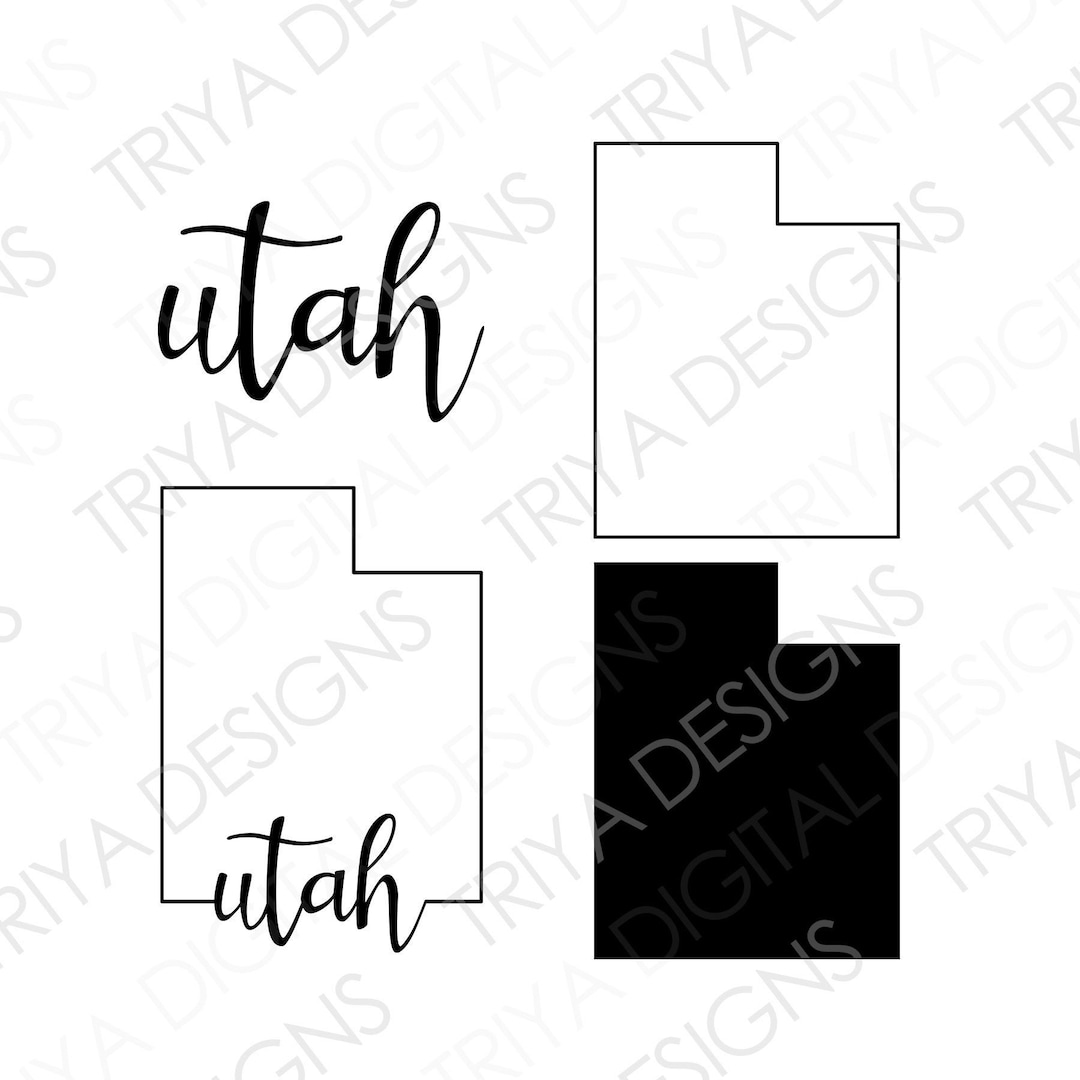 Utah SVG Bundle | Utah Outline With Text Cut File | State of Utah ...
