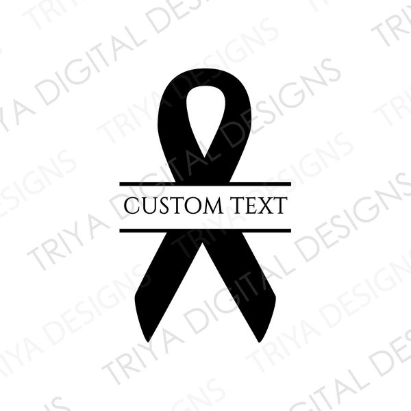 Editable Awareness Ribbon Split Name Frame SVG, PNG Print File | Custom Name, Cancer Awareness Ribbon, Hope File | Instant Digital DOWNLOAD