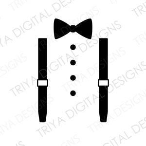 Suspenders and Bow Tie SVG Cut File | Tie, Groom, Groomsman SVG Files | Instant Digital DOWNLOAD