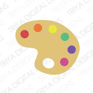 Paint Palette SVG Cut File | Artist Paint Pallette PNG, Painter, Painting, Easel, Finger Painting SVG Files | Instant Digital Download