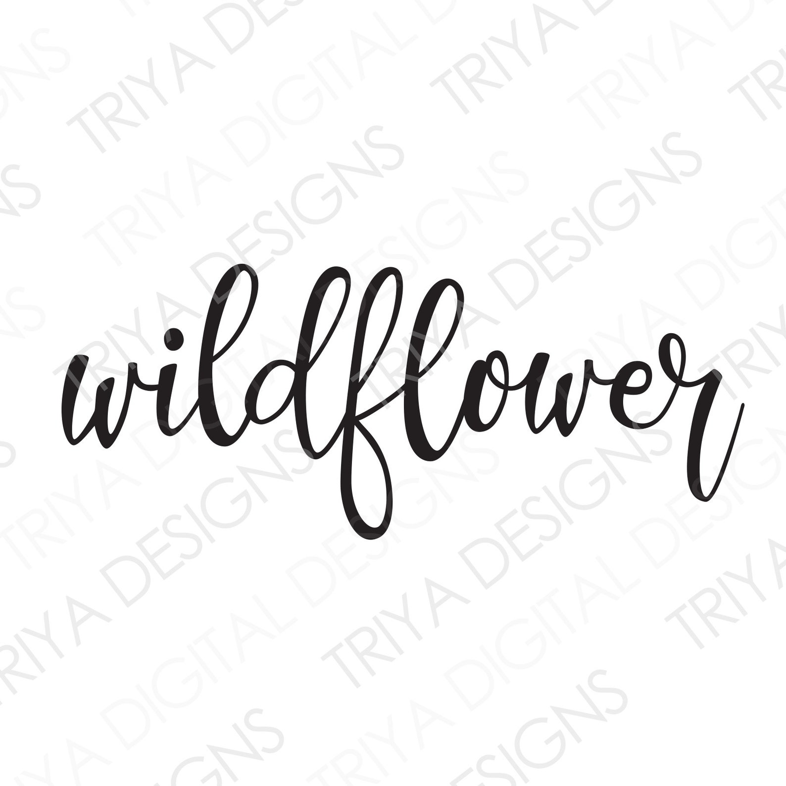 Wildflower SVG Hand Lettered Cursive Text Digital DOWNLOAD - Etsy