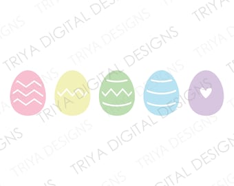 Påskäggskonfetti SVG-paket | Pastellfärgade påskäggskonturer | Digital nedladdning PNG-fil