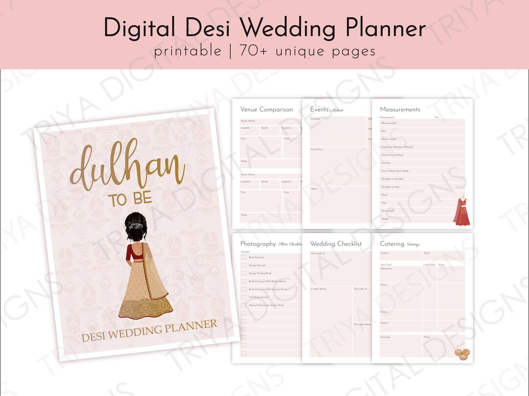 Digital Desi Wedding Planner PDF Print File | Printable, Wedding ...