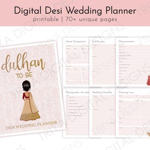 Digital Desi Wedding Planner PDF Print File | Printable, Wedding Planning Template, Indian Wedding | Digital DOWNLOAD