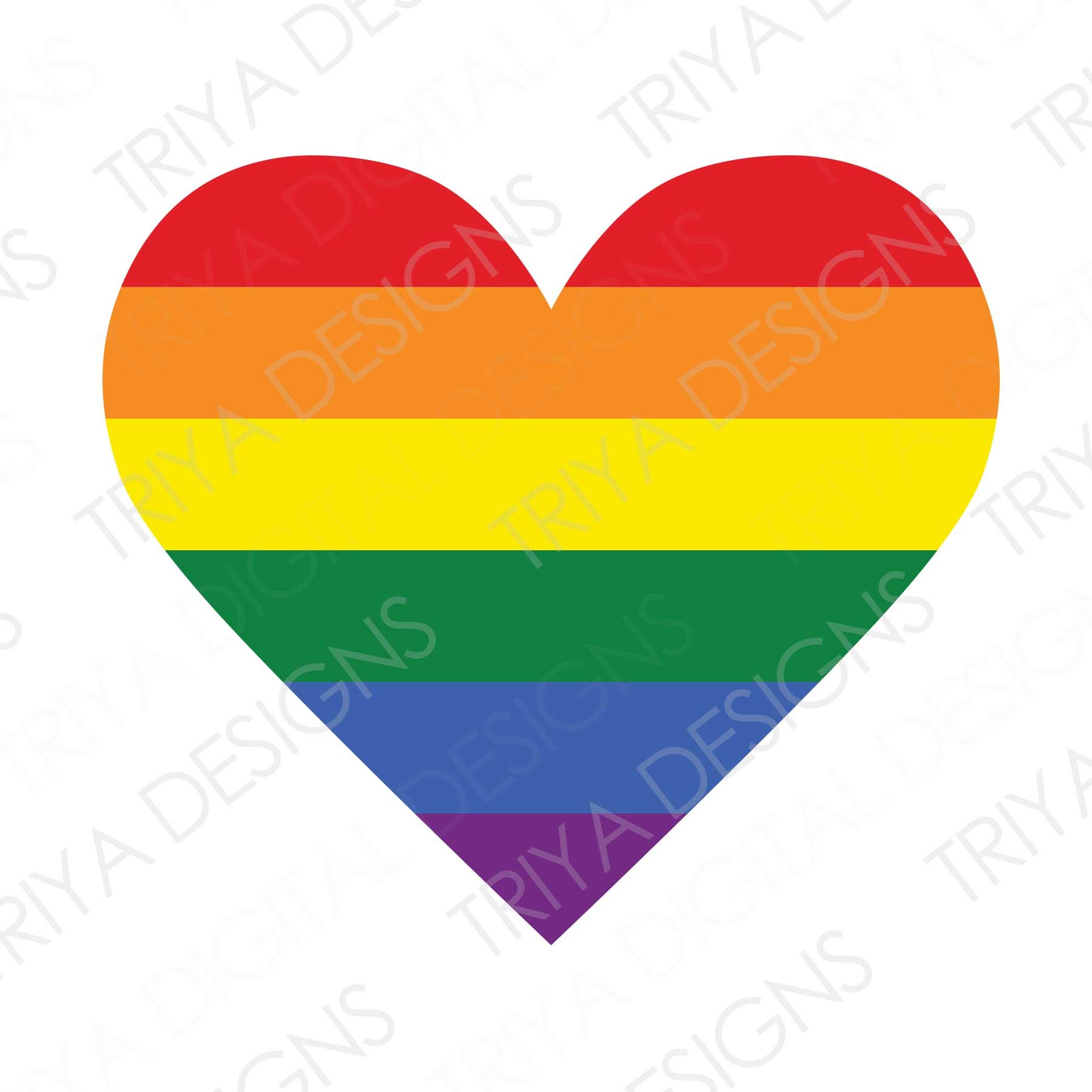 Rainbow Pride SVG Cut File Bundle of 8 | Pride Rainbow Hearts PNG | T ...