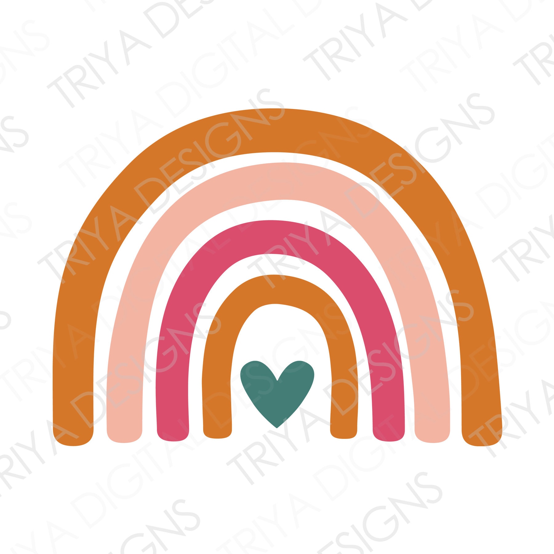 Boho Rainbow SVG Cut File | Pastel Rainbow Sticker SVG File | Instant ...