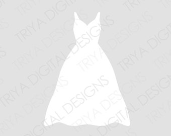 Wedding Dress, Wedding Gown SVG Cut File | Dress, Bride, Bridesmaid SVG Files | Instant Digital DOWNLOAD