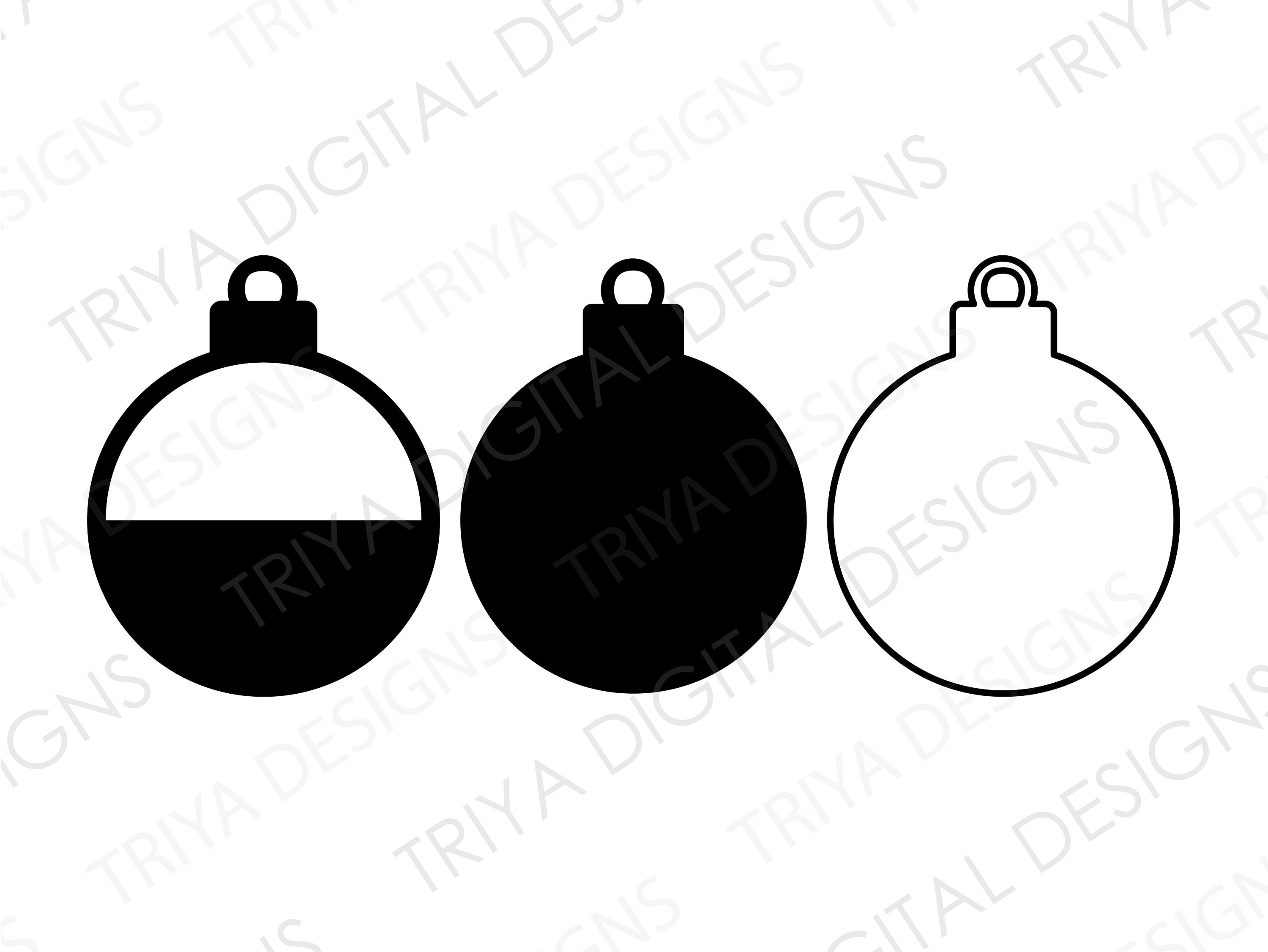 Christmas Ornament SVG Cut File Round Ornament Template - Etsy