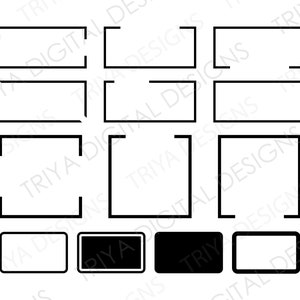 Basic Shape Bundle 2 | Shape Outlies SVG Cut File | Open Square, Open Rectangle, Rounded Rectangle Frame SVG Files | Personal/Commercial Use