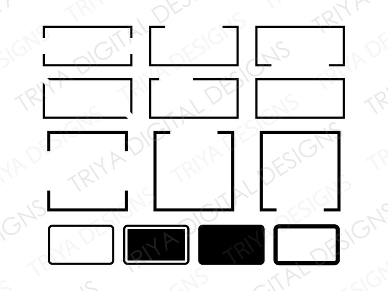 Basic Shape Bundle 2 | Shape Outlies SVG Cut File | Open Square, Open Rectangle, Rounded Rectangle Frame SVG Files | Personal/Commercial Use image 1