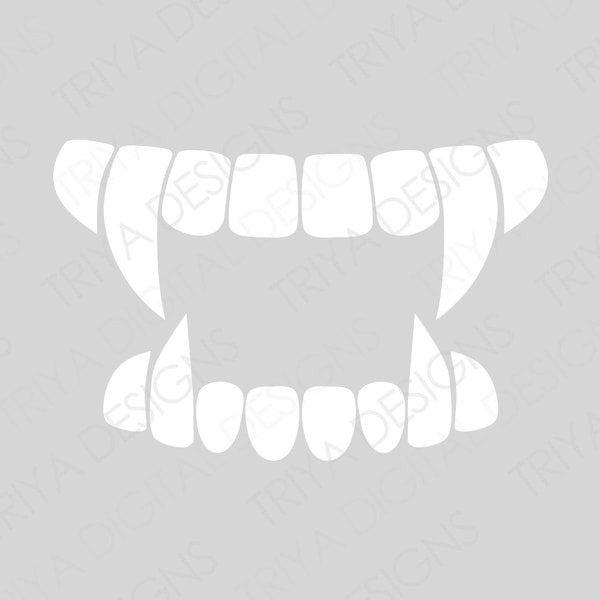 Vampire Teeth SVG Cut File | PNG Printable File | Vampire Fangs For Face Mask | File For Cricut, Silhouette, Glowforge | Digital DOWNLOAD
