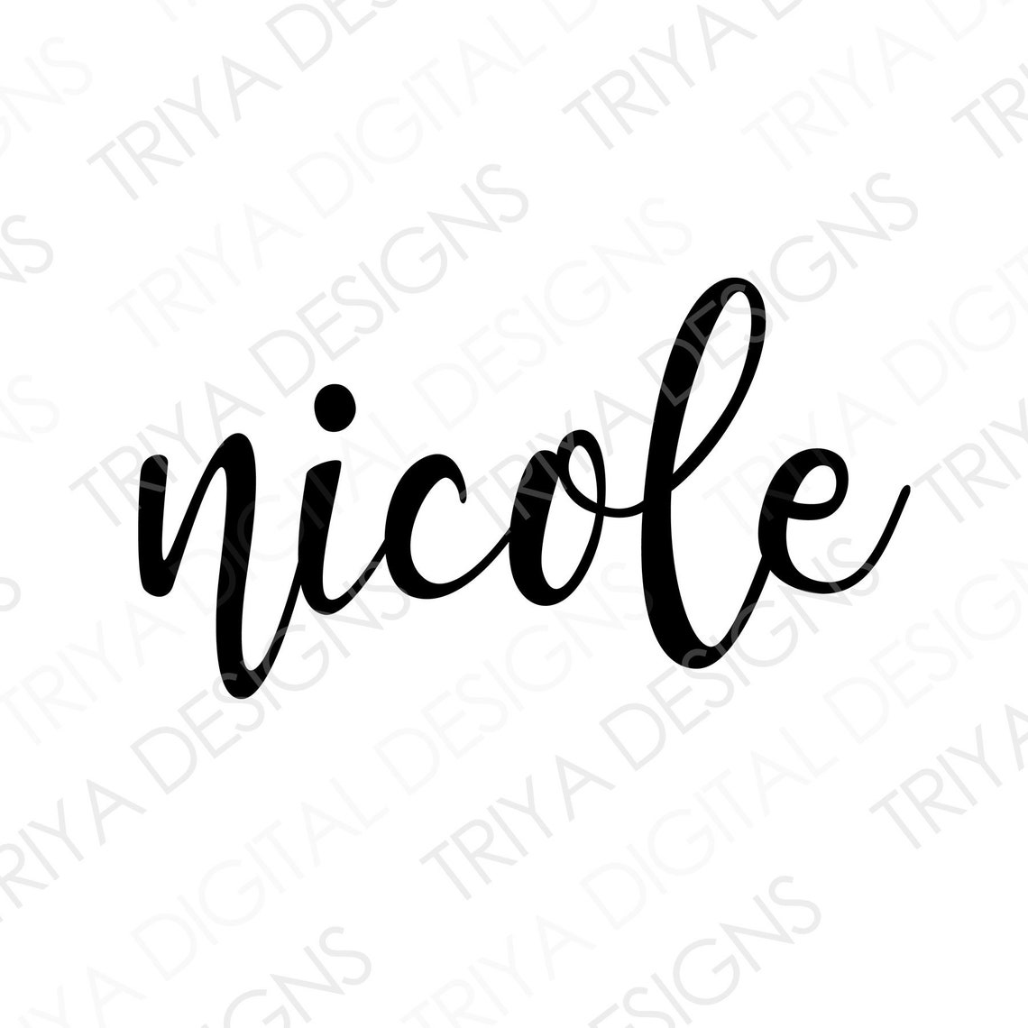Nicole SVG Nicole Hand Lettered Cursive Text Custom First - Etsy