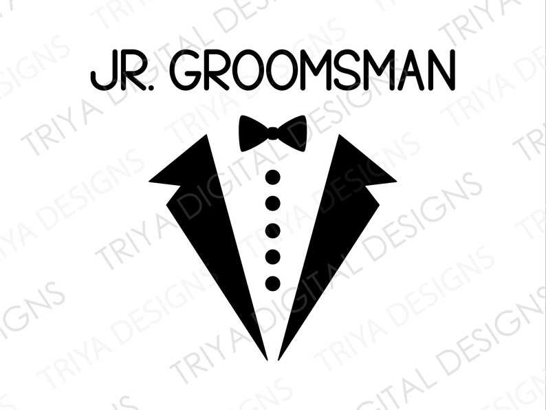 Jr. Groomsman Tuxedo Suit and Bow Tie SVG Cut File Tie - Etsy Australia