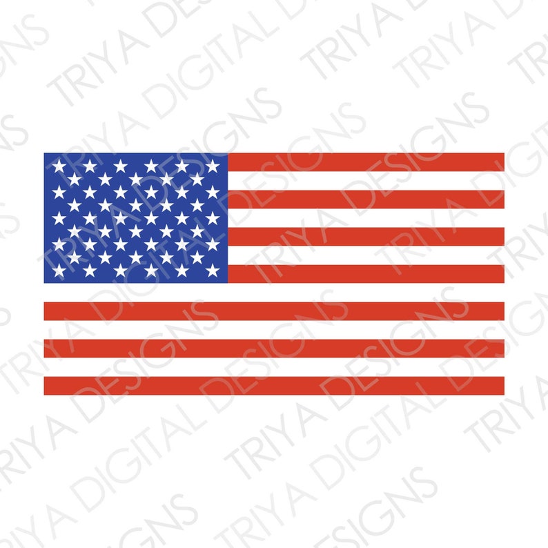 American Flag SVG Cut File US Flag PNG Red White and Blue - Etsy