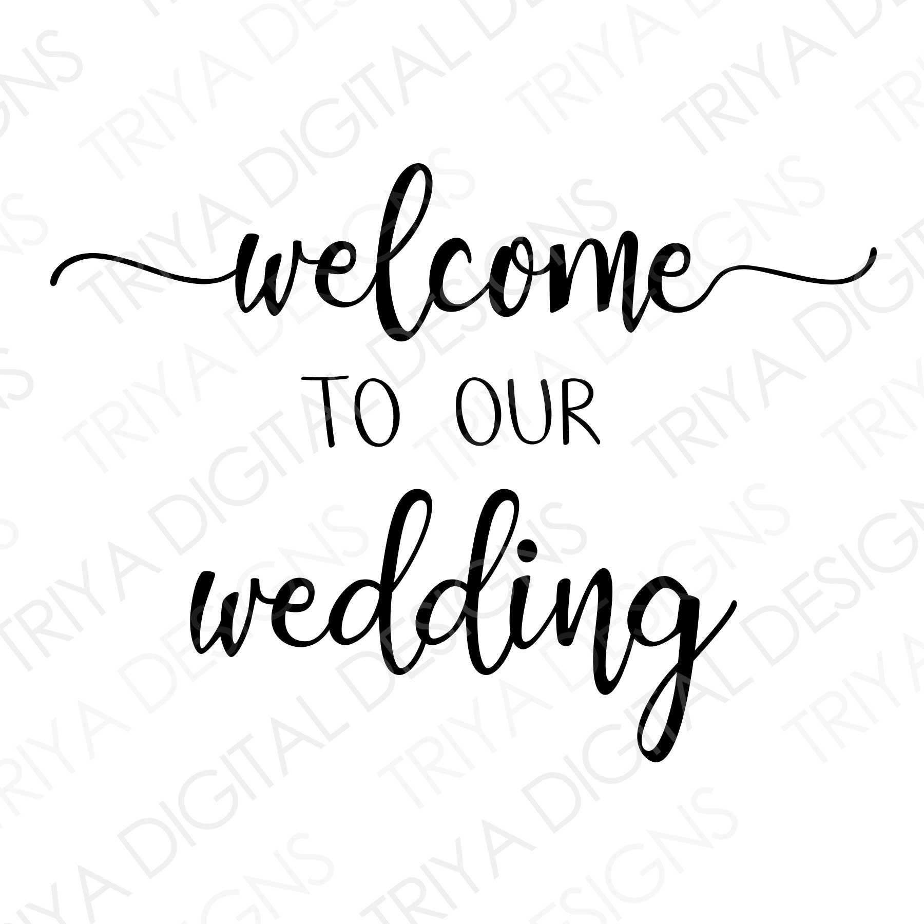 Bienvenido a nuestra boda SVG / Texto cursivo con letras a Etsy