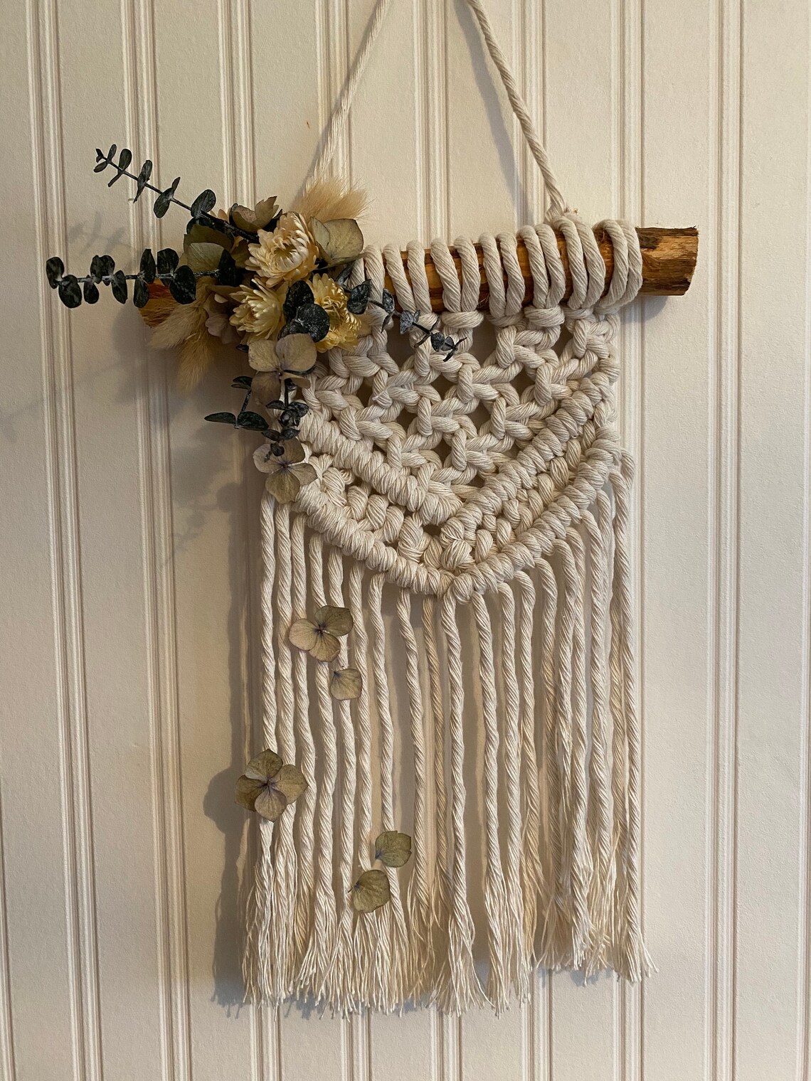 Dried flower macrame wall hanger Etsy